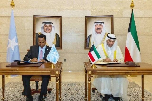 Somalia and Kuwait signed three memorandums of understanding to strengthen diplomatic relations